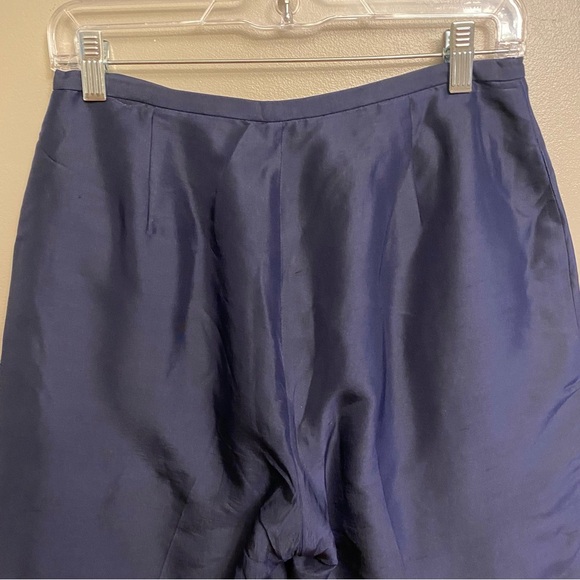 Lauren Ralph Lauren Silk Pants Navy Dress  Size 8 Petite - Picture 5 of 11